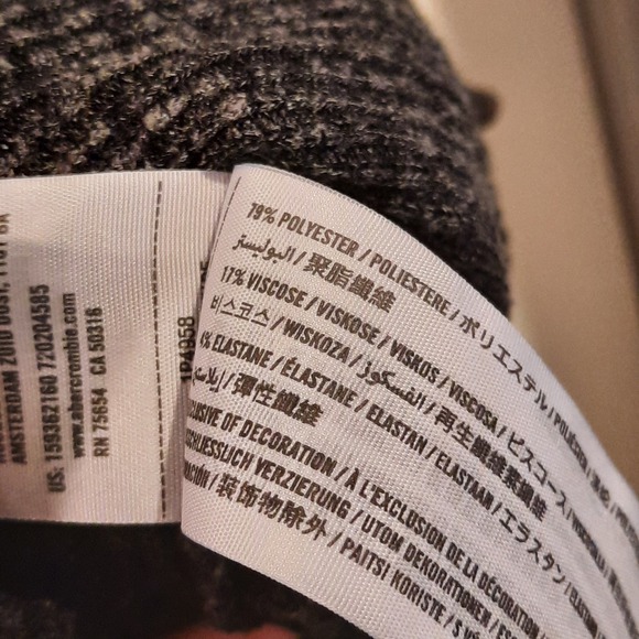 Abercrombie Dress Women Large Gray Mini Ribbed Knit Y2K Fairy Grunge 90s Retro - Picture 5 of 8